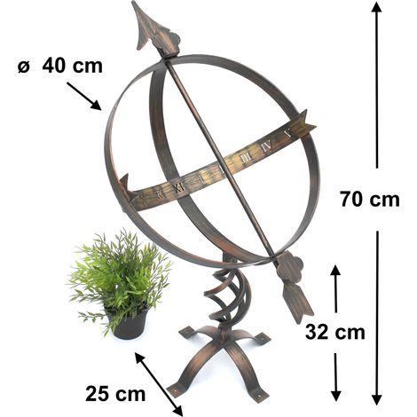 DanDiBo Sonnenuhr Garten Groß Metall Patina Schmiedeeisen Deko Wetterfest 70 cm Gartenuhr Uhr (1/5)
