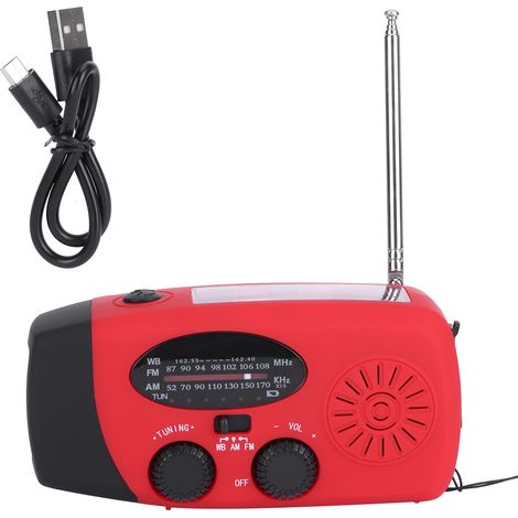 Radio à manivelle ABS solaire multifonction avec lampe torche et batterie portable d'urgence (1/5)
