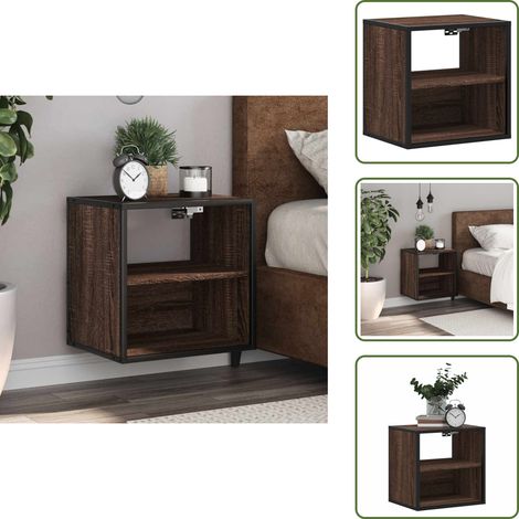 Table de chevet murale chêne marron 40x31x39,5 cm - Table De Chevet Murale - Tables De Chevet Murales - Armoire - Armoire De Chevet (1/5)