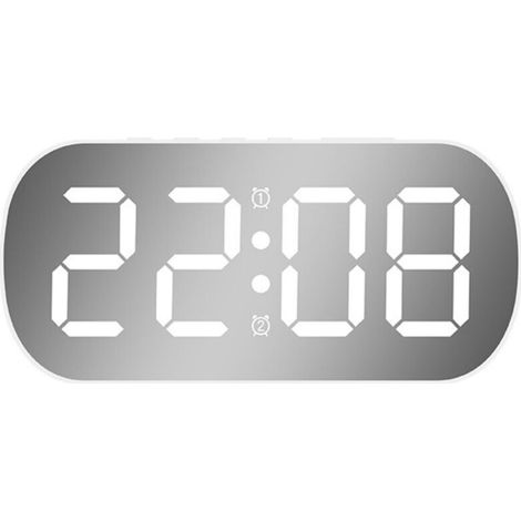 Réveil Numérique - Affichage LED - Miroir - Bureau Chambre - 12 8 X 3 5 X 6 5 Cm - 1 Pièce (1/5)