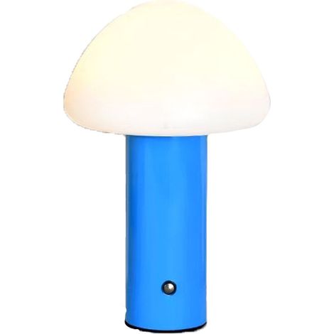 Lampe de bureau sans fil, lampe de chevet chaleureuse, veilleuse d'ambiance, rechargeable 1800 mAh, lumière tricolore, ornements exquis, bleu (1/3)