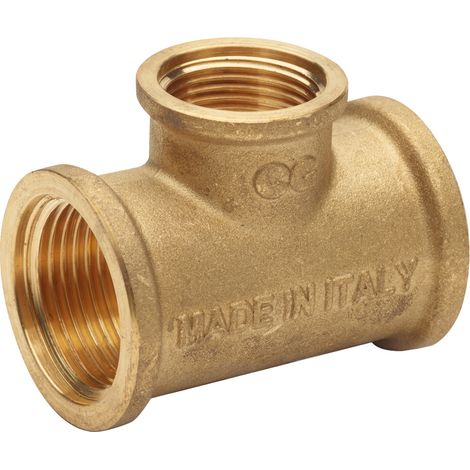 Raccordo Tee Ridotto Femmina in Ottone Giallo 1500 3/4 x 1/2 x 3/4