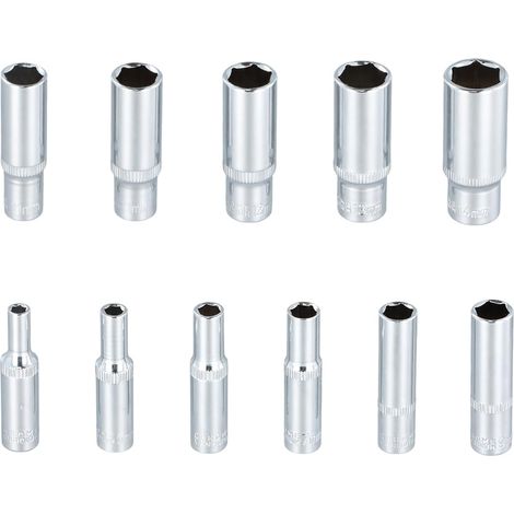 Lot de 11 Douilles Longues, Jeu Hexagonales, Douille Coffret Longue, 4-14mm, 50 mm long - (1/5)