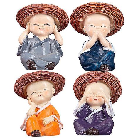 4-teilige Deko-Serie „Kleine Mönche“