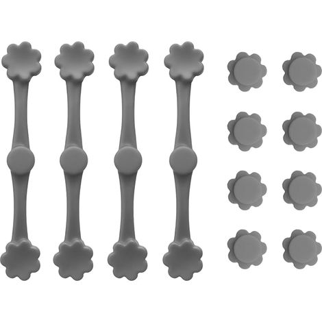 Lot de 12 Boucles Magnétiques en Silicone pour Friteuse à Air, Clips pour Papier Sulfurisé Résistants à la Chaleur, Résistant à la Chaleur Haute Température, Réutilisable (Gris) (1/5)
