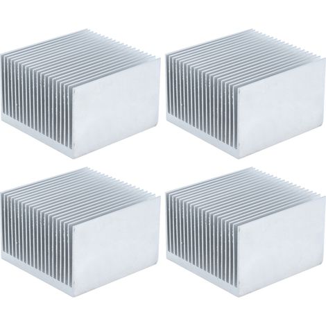 Lot de 4 dissipateurs thermiques en aluminium 60x60x39mm pour refroidissement CPU et modules électroniques (1/5)