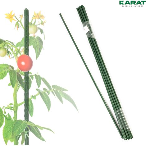 Lot de 10 Tuteurs Droits - Idéals pour Supporter les Tomates, 120 cm Vert