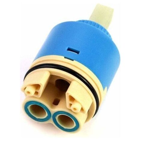 Cartouche de rechange en céramique, Céramique pour mitigeur, Cartouche en céramique pour cuisine ou salle de bain 40 mm, Bleu, avec fond (1/4)