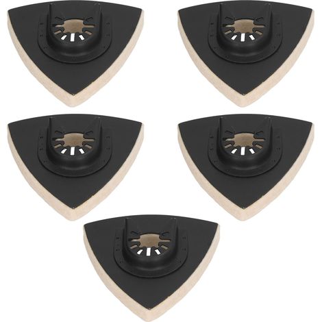 5 tampons de laine de polissage pour outil oscillant multi-surfaces avec mandrin en acier (1/5)