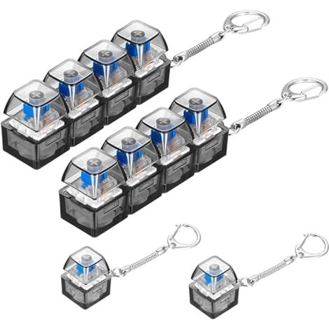 4 Pcs Touche de Clavier Anti Stress Adulte, Jouet Anti Stress Clavier, Cliquet Porte Clé Claviers pour soulager Le stresses (1/4)