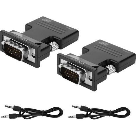 2 pièces Convertisseur HDMI vers VGA 1080P avec Câble Adaptateur Vidéo pour PC (1/5)