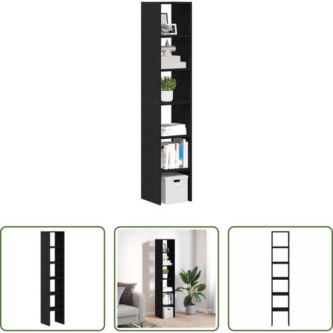 vidaXL Bücherregale 2 Stück - Bücherregale 2 Stk. Stapelbar Schwarz Eichen-Optik 30x30x80 cm (1/5)
