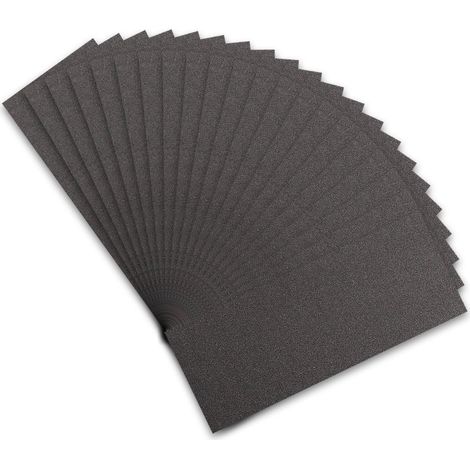 Papier de Verre, Papier Abrasif 320 Grains Utilisé pour polir le métal le bois les voiture, 21 Pièces Papier à Poncer 9x3,6 pouces (1/5)