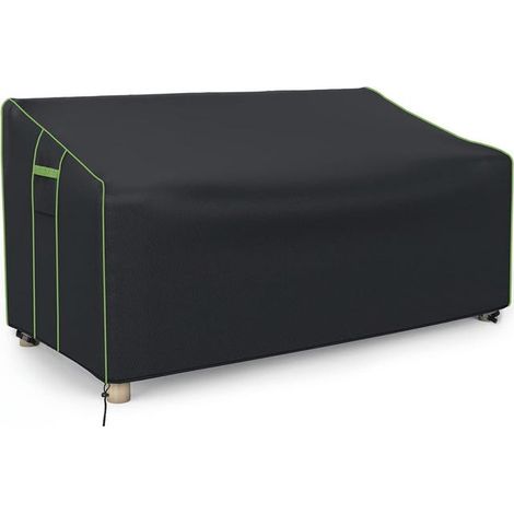 Housse de canapé d'extérieur en tissu Oxford argenté imperméable, housse imperméable pour banc de jardin, 231 x 109 x 64/83 cm, noir et vert (1/5)