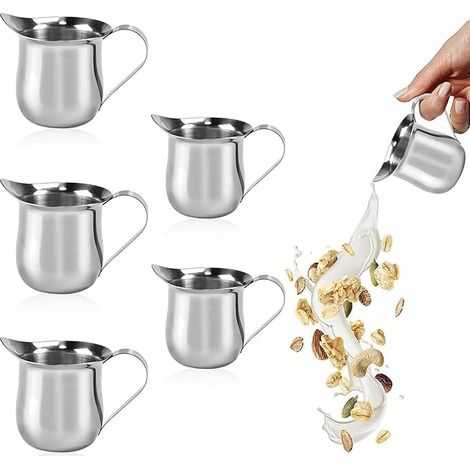 pots à lait en acier inoxydable, mini pichet à lait, petit pot à lait de barista à lait, expresso (1/5)