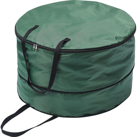Sac de rangement en nylon résistant, imperméable, indéchirable, léger et portable, avec double fermeture éclair, pour couronne de Noël (1/5)