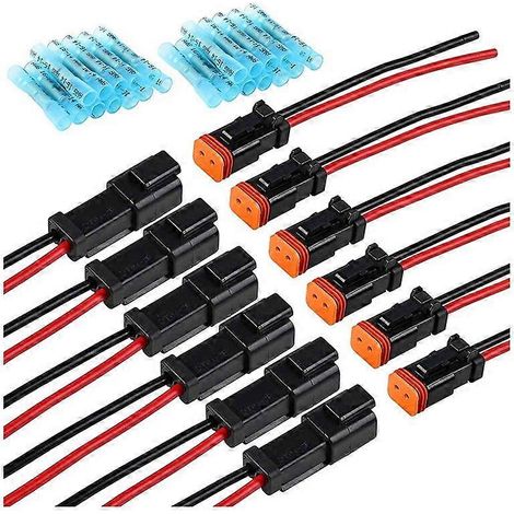 Set mit 6 Paar DT 2-Pin-Kabeln mit Stecker- und Buchsenadaptern (1/5)