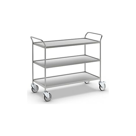 eurokraft pro  Carrello di servizio  3 ripiani in grigio  con