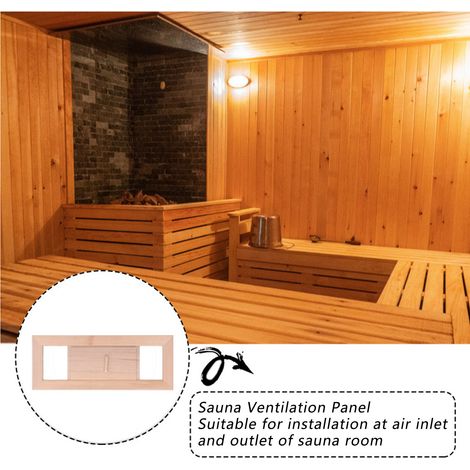 Grille d'Aération pour Sauna et Hammam en Bois Hemlock 34x13cm - Ventilation Régulable (1/5)