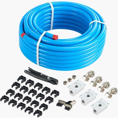 Alimentation d'Air sans Fuite Kit Conduite Compresseur 30,48 m 19,05 mm PEHD Aluminium Atelier Garage (1/5)