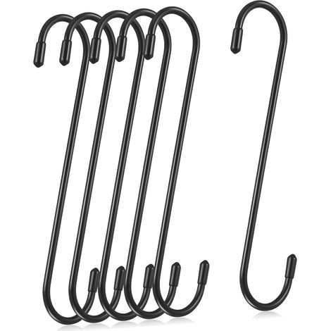 6 Pièces Crochets Heavy Duty avec Embouts Caoutchouc Lot de Crochets Métalliques pour Suspendre Plantes Outils et Plus (1/5)