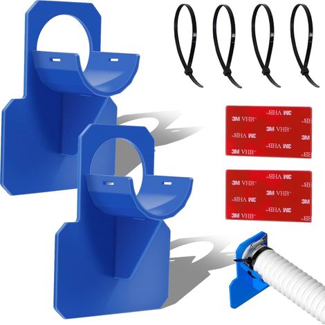 2 pièces Support de tuyau de Piscine Support de tuyau de piscine en plastique Support pour Tuyau D'eau de Piscine pour tuyaux piscine de dans les 38 mm,bleu (1/5)