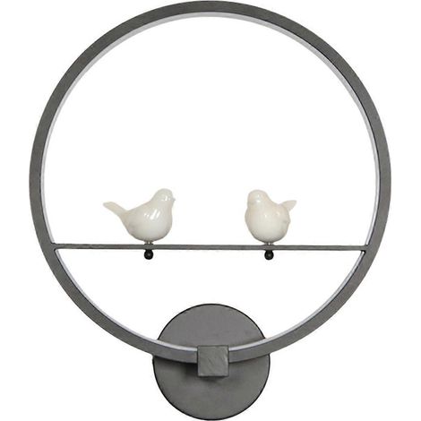 18W 3000K Warmlicht Zwei-Vogel-Ring-LED-Wandleuchte Schwarz--