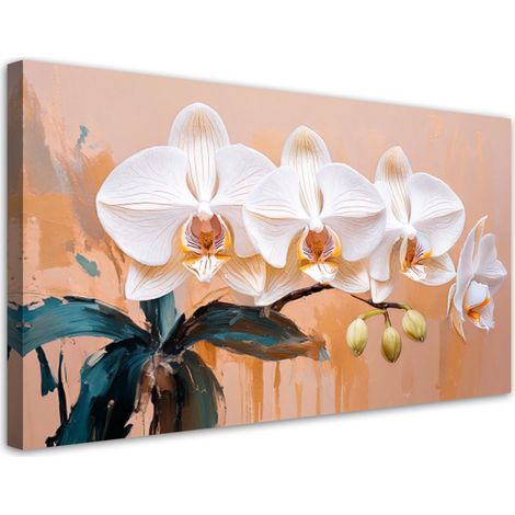 Tableau déco Orchidée Aquarelle Fleurs 80x40 (1/5)