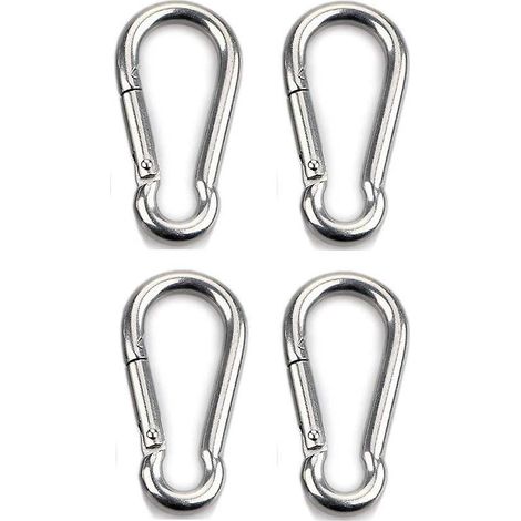 4pcs Mousqueton De Fixation Pour Charges Lourdes, Sports, Chiens De Serrure, Hamac Balanoire, 6mm Paisseur (1/5)