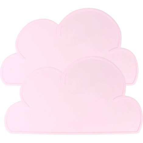 2 pièces Nappe de Table Enfant en Forme de Nuage, Assiette Anti-Chaleur Imperméable en Silicone - Rose (1/5)