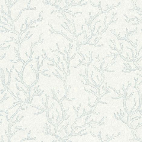 Exklusive Luxus Tapete Profhome 344972 Vliestapete leicht strukturiert mit Natur-Mustern glänzend blau silber 7,035 m2