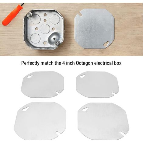 Couvercle Octagonique pour Boîte Electrique Galvanisé, Kit de 4 Pièces, Compatible pour 4 Pouces (1/5)