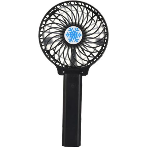 Petit ventilateur portable à main de bureau, chargeable, pliable, USB, pour maison et extérieur (Noir) (1/5)