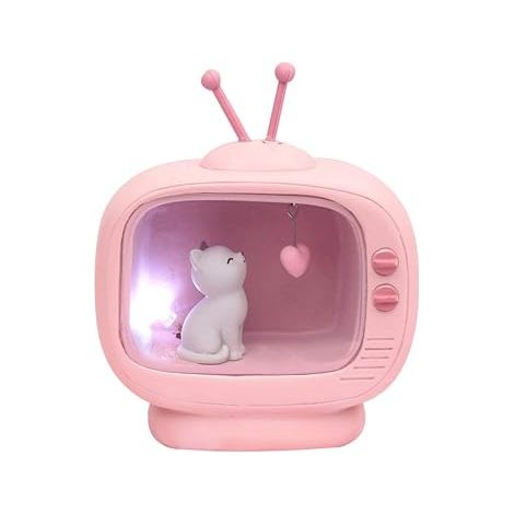 Filiyano – lampe LED décorative en – Veilleuse, veilleuse chat de dessin animé, lampe LED décorative en forme de téléviseur (1/5)