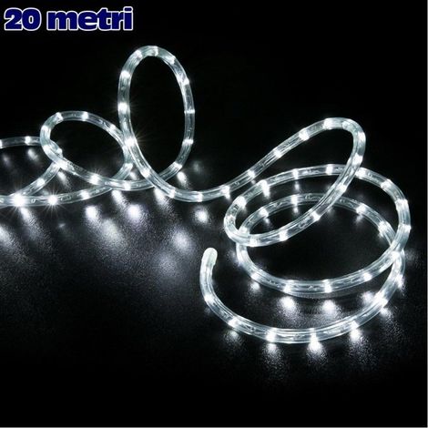 Trade Shop - Tubo Luminoso Natalio 20 Mt Led Bianco Controler 8 Funzioni X External - (1/3)