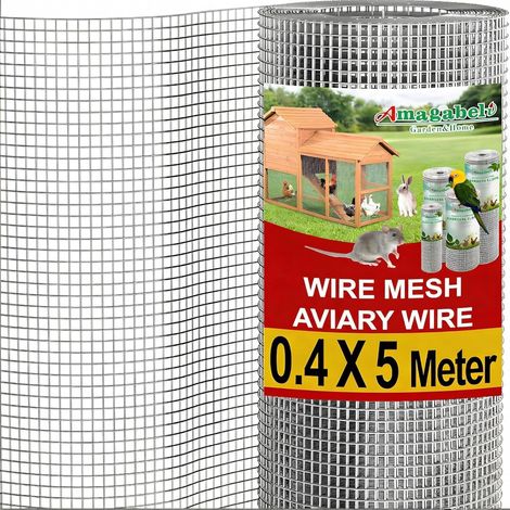 1 Rouleau Grillage Soudé Mailles 6x6mm Fil 0,6mm Galvanisé Pour Poulailler Clôture Jardin