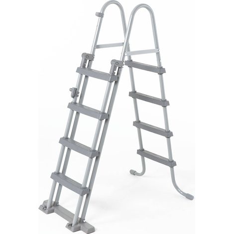 Pool-Sicherheitsleiter für Becken bis 122 cm ohne Plattform - 2x4 Stufen - grau