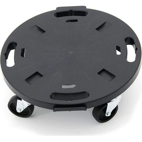 Support à roulettes rond diamètre 40 x 12,5 cm 4 roues Capacité max 275 kg Plantes Meubles ou matériel lourd KZ GARDEN