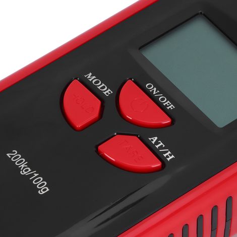 Balance électronique portable suspendue, écran LCD numérique rétroéclairé, 200 kg, avec crochet et cadre rouge. (1/5)