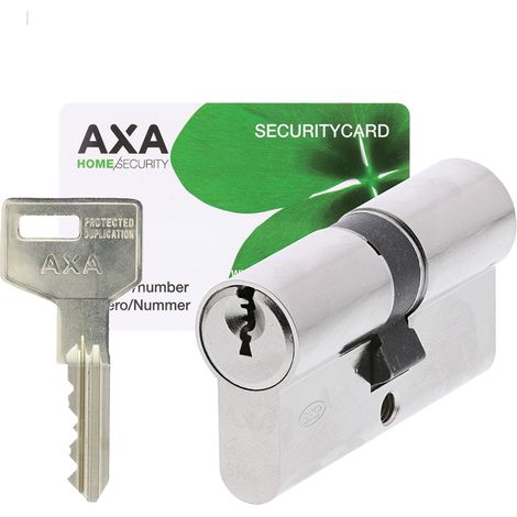 AXA Doppelzylinderschloss - 30/30 mm - Ultimate Security+ - vernickelter Sicherheitszylinder - inkl. 3 Schlüssel - mit Hotelfunktion (1/5)