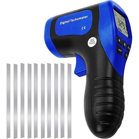 Rotation Recorder Disc Speed Tachometer Digital Handheld Laser Photo Tachometer 60 Data 20 Reflective Strips (1/5)