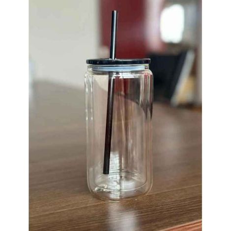 Tasse Mason - Double Paroi - Verre Borosilicaté - Pour Boissons Chaudes et Froides - 360 ml
