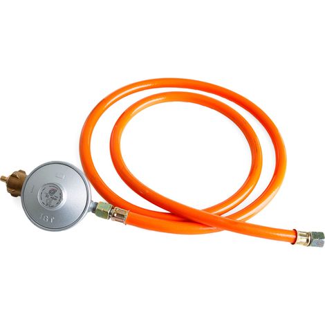 Paella World Gas-Anschluss-Set 30 mbar Gasdruckminderer Gasschlauch 1,5 m
