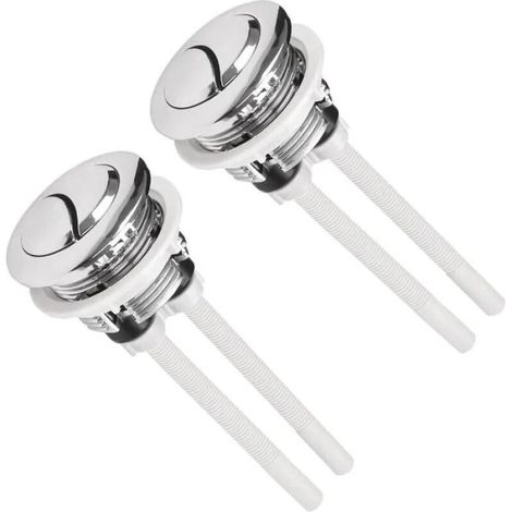 Lot de 2 Boutons Pression Universels pour Réservoir WC - 38mm - Double Chasse d'Eau Pop-up (1/4)