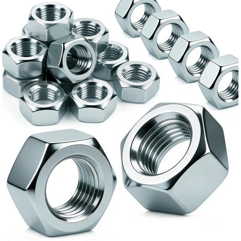 Ecrou 100 Pcs Hexagonal M5 Acier Galvanisé Écrou M5 pour Boulons et Écrous Éléments d'Accouplement Réglage et Fixation Intérieur et Extérieur (1/5)