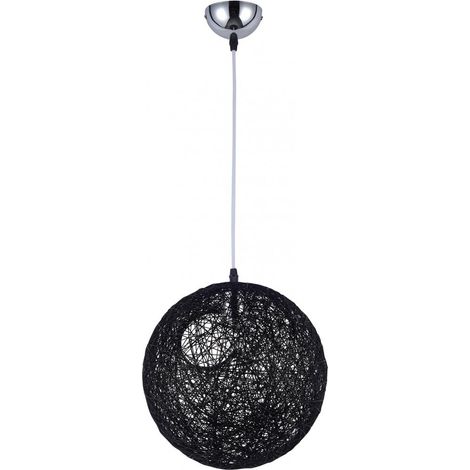 Deckenlampe - Pendelleuchte im Kugeldesign - Seil - Wanton Schwarz