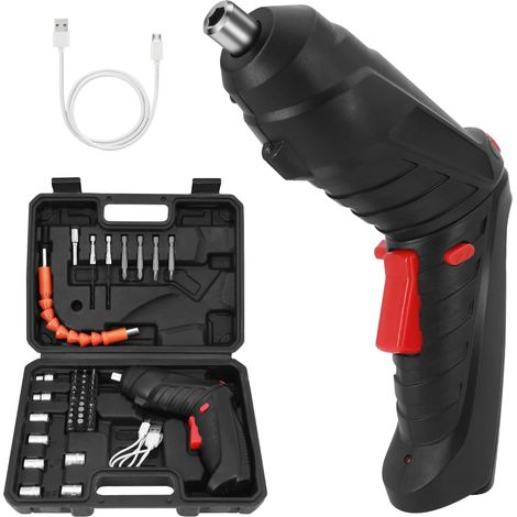 Tournevis électrique rechargeable portable, 3,6 V, avec 47 accessoires sans fil, poignée à double position et phare LED (1/5)