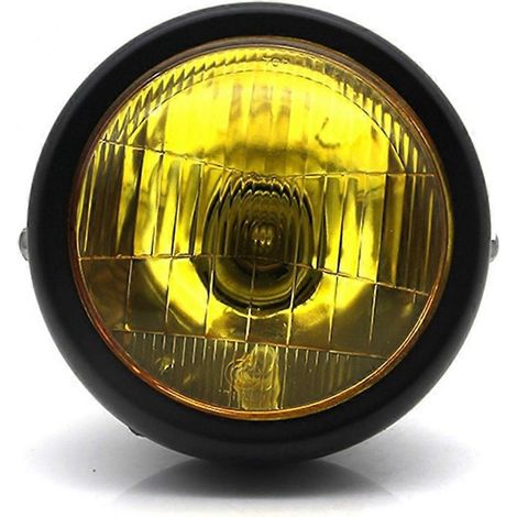 Phare avant halogène rétro E4 en métal noir pour moto Honda CG125 GN125 Harley Cafe Racer Bobber CustomJXLGV (1/5)