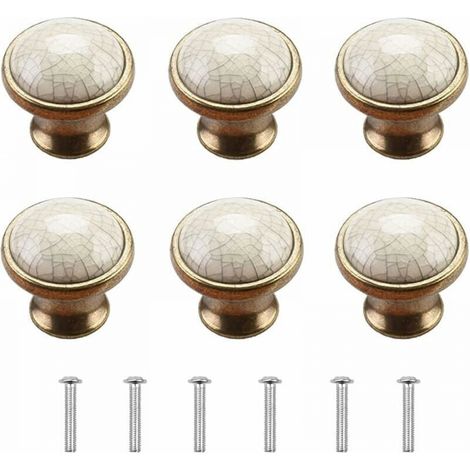 Bouton Meuble Boutons de Porte de Placard 6 Pièces Bouton de Meuble Porcelaine Bouton de Meuble Vintage Boutons Porte Bouton de Commode Boutons de Porte en Céramique Bouton de Porte Cuisine (1/5)