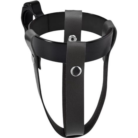 Porte-bidon rétro en similicuir pour vélo - Porte-bidon classique pour guidon - Compatible avec tous types de vélos - Noir (1/4)